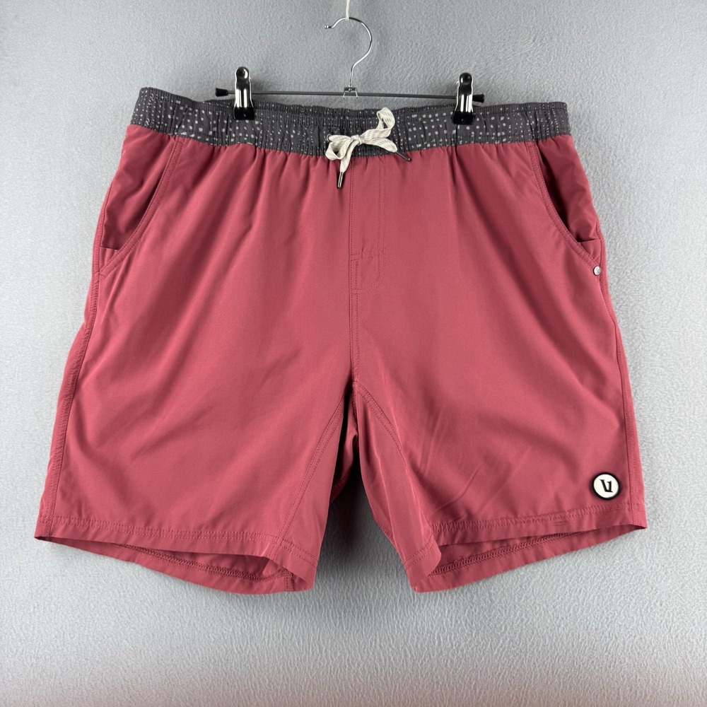 Vuori Kore Shorts Mens 2XL Pastel Red Lined 7.5" Inseam